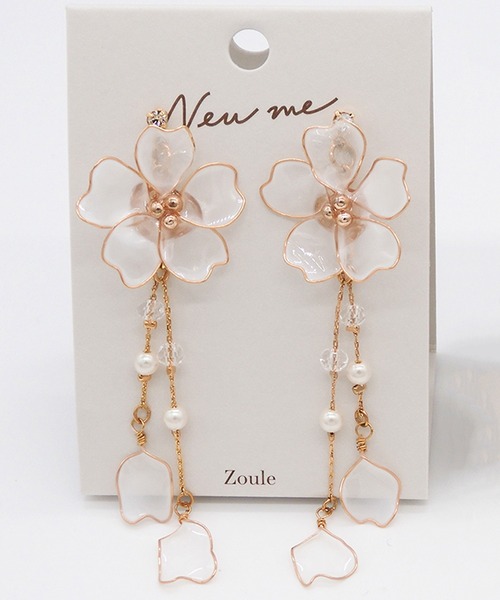 Zoule(ゾーラ)の「Zoule ゾーラ:”New me”シリーズ sakura dip 桜 さくら サクラ ピアス(ピアス(両耳用)・レディース・ピンク/ホワイト・FREE)」の7枚目の写真