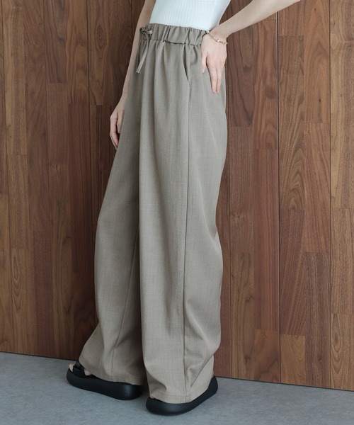 J by blue（ジェイバイブルー）の「テーラードジャケット×ワイドパンツ リネンライクセットアップ（セットアップ・レディース・モカ/グレー・MEDIUM）」の14枚目の写真