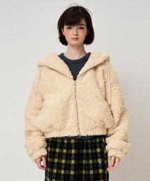 FUN FROM FUN（ファンフロムファン）の「SHEARLING HOOD JUMPER, CUSTARD（ムートンコート）」