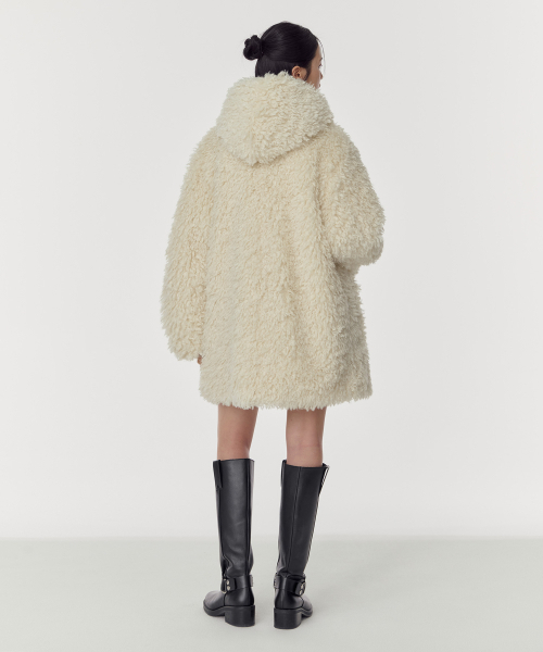 MUSINSA STANDARD WOMAN（ムシンサスタンダードウーマン）の「ウィメンズフェイクシアリングダッフルコート[クリーム]（チェスターコート・レディース・その他・M/S）」の3枚目の写真