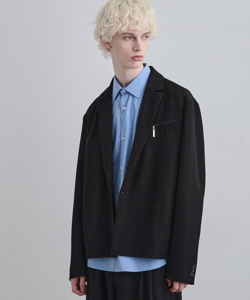 tk.TAKEO KIKUCHI（ティーケータケオキクチ）の「【セットアップ対応】クロップドジャケット（テーラードジャケット・メンズ・ブラック/グレー・02/03）」の2枚目の写真