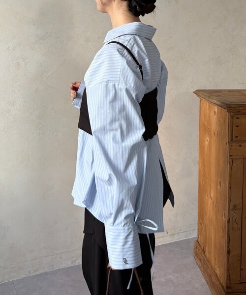 Thevon（ゼボン）の「ビスチェ×袖リボンシャツ（シャツ/ブラウス・レディース・ブルー/アイボリー/ピンク・FREE）」の15枚目の写真