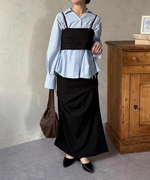 Thevon（ゼボン）の「ビスチェ×袖リボンシャツ（シャツ/ブラウス・レディース・ブルー/アイボリー/ピンク・FREE）」の16枚目の写真