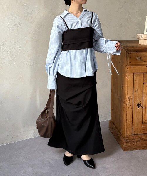 Thevon（ゼボン）の「ビスチェ×袖リボンシャツ（シャツ/ブラウス・レディース・ブルー/アイボリー/ピンク・FREE）」の18枚目の写真