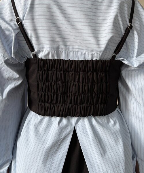 Thevon（ゼボン）の「ビスチェ×袖リボンシャツ（シャツ/ブラウス・レディース・ブルー/アイボリー/ピンク・FREE）」の21枚目の写真