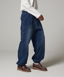 MAGOODGAN（メックウッドガン）の「ジョガー7723カーペンター ワイドフィット起毛ダークミディアムインディゴデニムジョガーパンツ（スウェットパンツ）」