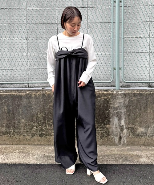 LHELBIE(レルビエ)の「ツイストビスチェサロペット(サロペット/オーバーオール・レディース・グレイッシュベージュ/ブラック/ネイビー・M)」の19枚目の写真