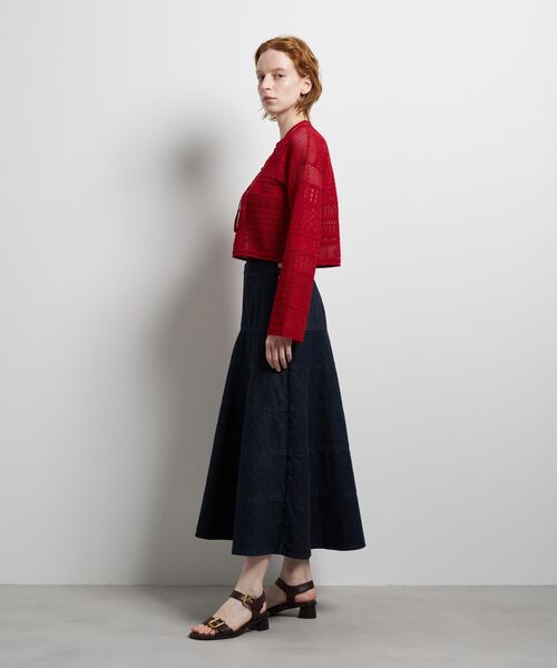 LANVIN en Bleu（ランバンオンブルー）の「レースニットカーディガン（ニット/セーター・レディース・ブラック/オフホワイト/レッド・38）」の5枚目の写真