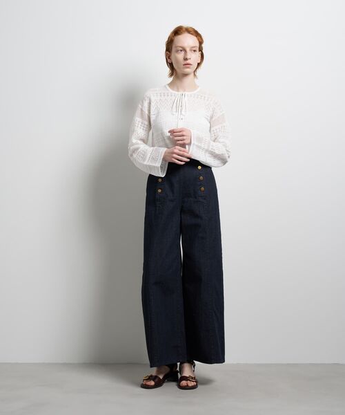 LANVIN en Bleu（ランバンオンブルー）の「レースニットカーディガン（ニット/セーター・レディース・ブラック/オフホワイト/レッド・38）」の12枚目の写真