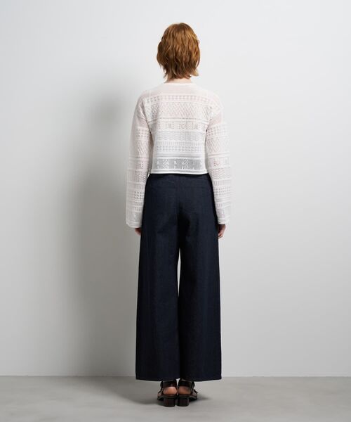 LANVIN en Bleu（ランバンオンブルー）の「レースニットカーディガン（ニット/セーター・レディース・ブラック/オフホワイト/レッド・38）」の14枚目の写真