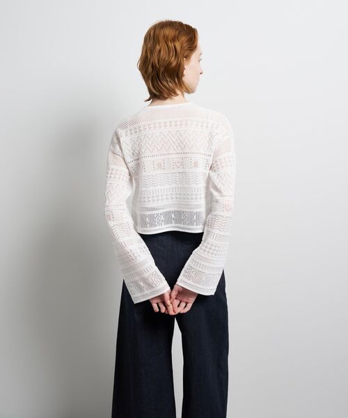 LANVIN en Bleu（ランバンオンブルー）の「レースニットカーディガン（ニット/セーター・レディース・ブラック/オフホワイト/レッド・38）」の17枚目の写真