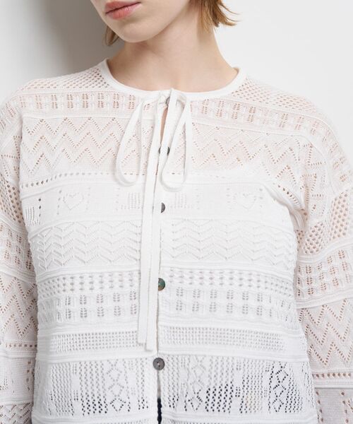 LANVIN en Bleu（ランバンオンブルー）の「レースニットカーディガン（ニット/セーター・レディース・ブラック/オフホワイト/レッド・38）」の19枚目の写真
