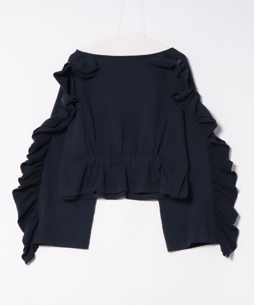 MIRROR STOKE(ミラーストーク)の「【ZOZO限定】FRILL DOLMAN GATHER SWEAT SHIRT/フリルドルマンギャザースウェットシャツ(スウェット・レディース・ネイビー/ピンク/グレー・MEDIUM)」の4枚目の写真