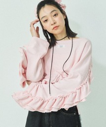 MIRROR STOKE | 【ZOZO限定】FRILL DOLMAN GATHER SWEAT SHIRT/フリルドルマンギャザースウェットシャツ(スウェット)