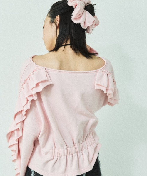 MIRROR STOKE(ミラーストーク)の「【ZOZO限定】FRILL DOLMAN GATHER SWEAT SHIRT/フリルドルマンギャザースウェットシャツ(スウェット・レディース・ネイビー/ピンク/グレー・MEDIUM)」の8枚目の写真