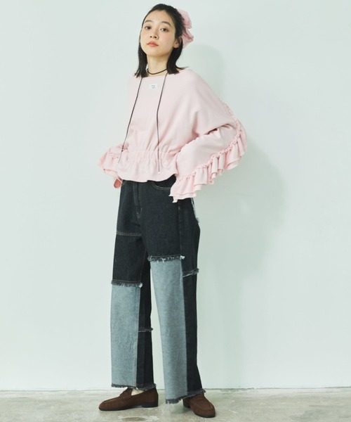 MIRROR STOKE(ミラーストーク)の「【ZOZO限定】FRILL DOLMAN GATHER SWEAT SHIRT/フリルドルマンギャザースウェットシャツ(スウェット・レディース・ネイビー/ピンク/グレー・MEDIUM)」の13枚目の写真