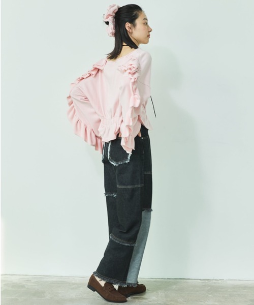 MIRROR STOKE(ミラーストーク)の「【ZOZO限定】FRILL DOLMAN GATHER SWEAT SHIRT/フリルドルマンギャザースウェットシャツ(スウェット・レディース・ネイビー/ピンク/グレー・MEDIUM)」の19枚目の写真