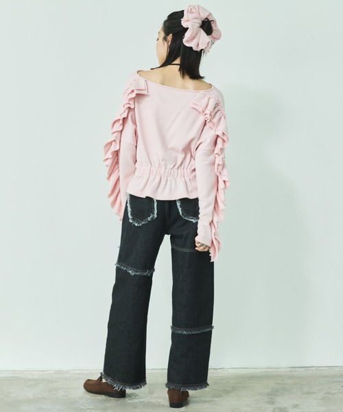MIRROR STOKE(ミラーストーク)の「【ZOZO限定】FRILL DOLMAN GATHER SWEAT SHIRT/フリルドルマンギャザースウェットシャツ(スウェット・レディース・ネイビー/ピンク/グレー・MEDIUM)」の17枚目の写真