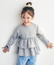 apres les cours | 袖リボンティアードペプラムトップス_ジュニア対応(Tシャツ/カットソー)