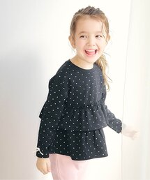 apres les cours | 袖リボンティアードペプラムトップス_ジュニア対応(Tシャツ/カットソー)