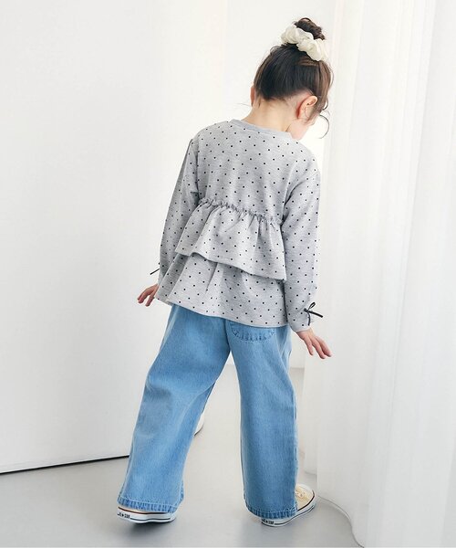 apres les cours（アプレレクール）の「袖リボンティアードペプラムトップス_ジュニア対応（Tシャツ/カットソー・キッズ・その他3/イエロー/ブラック/グレー/ピンク・110/100/90/80/140/130/120）」の11枚目の写真