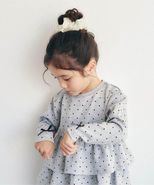 apres les cours（アプレレクール）の「袖リボンティアードペプラムトップス_ジュニア対応（Tシャツ/カットソー・キッズ・その他3/イエロー/ブラック/グレー/ピンク・110/100/90/80/140/130/120）」の12枚目の写真