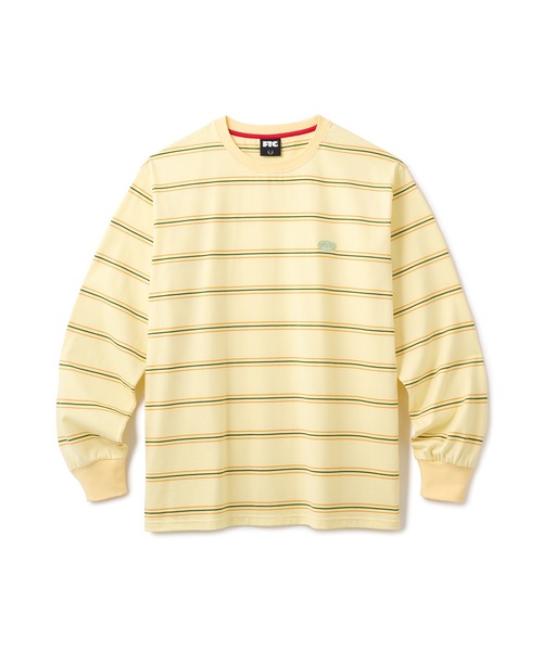 FTC（エフティーシー）の「PUFF LOGO STRIPE L/S TOP（Tシャツ/カットソー・メンズ・ネイビー/イエロー・X-LARGE/LARGE）」の2枚目の写真