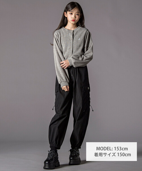 ZIDDY（ジディ）の「レースアップナイロンカーゴパンツ(130~160cm)（カーゴパンツ・キッズ・ブラック/ベージュ・150cm/130cm/140cm/FREE）」の3枚目の写真
