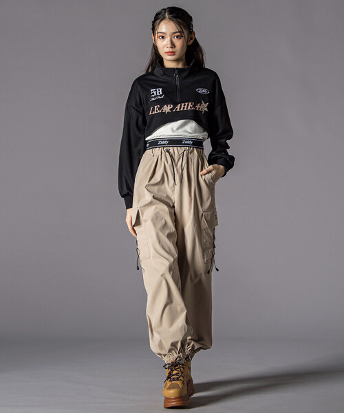 ZIDDY（ジディ）の「レースアップナイロンカーゴパンツ(130~160cm)（カーゴパンツ・キッズ・ブラック/ベージュ・150cm/130cm/140cm/FREE）」の5枚目の写真