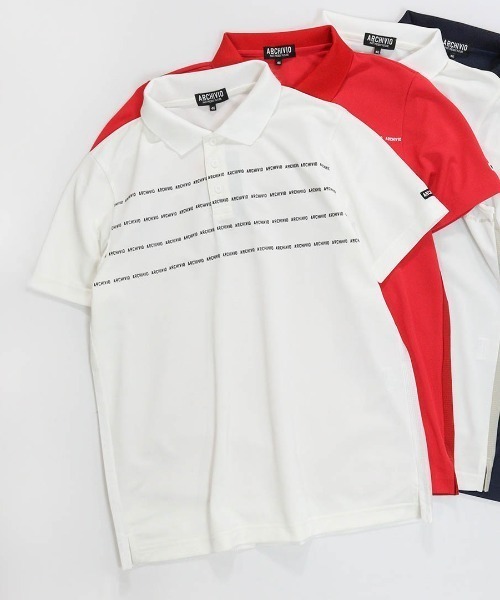archivio(アルチビオ)の「<MENS>前後異素材UVポロシャツ(ポロシャツ・メンズ・ネイビー/レッド/ホワイト×ブラック/ホワイト×ブラウン・M/L/LL)」の2枚目の写真