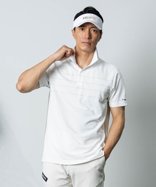 archivio(アルチビオ)の「<MENS>前後異素材UVポロシャツ(ポロシャツ・メンズ・ネイビー/レッド/ホワイト×ブラック/ホワイト×ブラウン・M/L/LL)」の18枚目の写真
