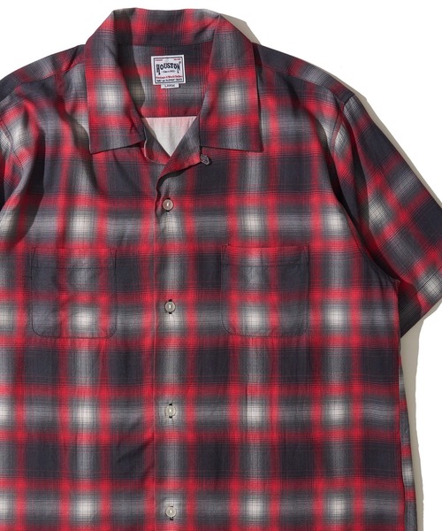 HOUSTON(ヒューストン)の「【HOUSTON / ヒューストン】OMBRE CHECK S/S SHIRT / オンブレチェック オープンカラー 半袖シャツ(シャツ/ブラウス・メンズ・レッド/ブラック/ブラウン/パープル/グリーン/ブルー/オレンジ・LARGE/MEDIUM/X-LARGE)」の6枚目の写真