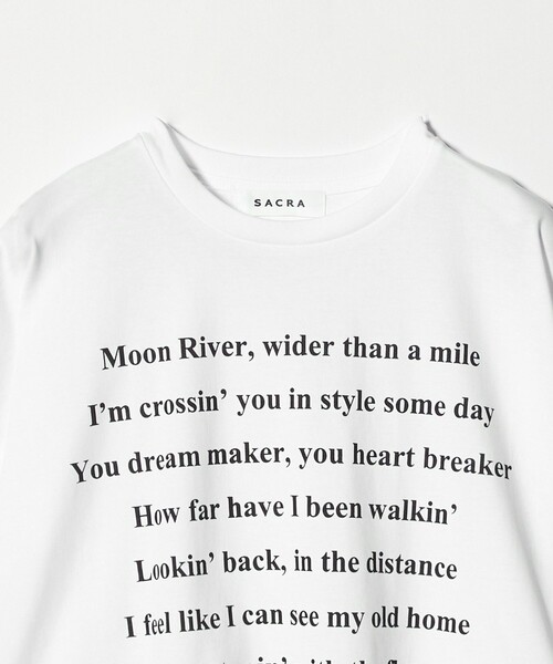 SACRA(サクラ)の「<SACRA>メッセージ Tシャツ(Tシャツ/カットソー・レディース・グレー系/ホワイト/ブラック・38)」の11枚目の写真