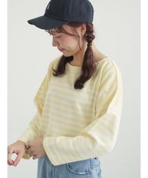 Samansa Mos2 | パネルボーダーバスクシャツ(Tシャツ/カットソー)