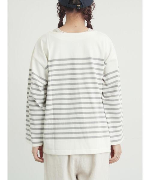 Samansa Mos2（サマンサ モスモス）の「パネルボーダーバスクシャツ（Tシャツ/カットソー・レディース・ブラック/イエロー/グレー/ピンク・F）」の7枚目の写真