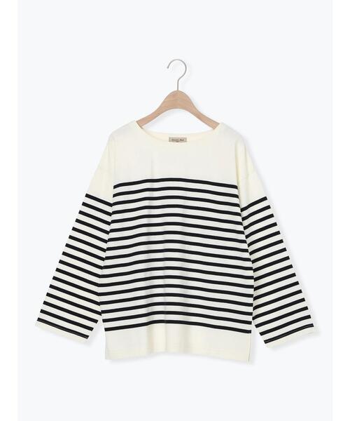 Samansa Mos2（サマンサ モスモス）の「パネルボーダーバスクシャツ（Tシャツ/カットソー・レディース・ブラック/イエロー/グレー/ピンク・F）」の13枚目の写真