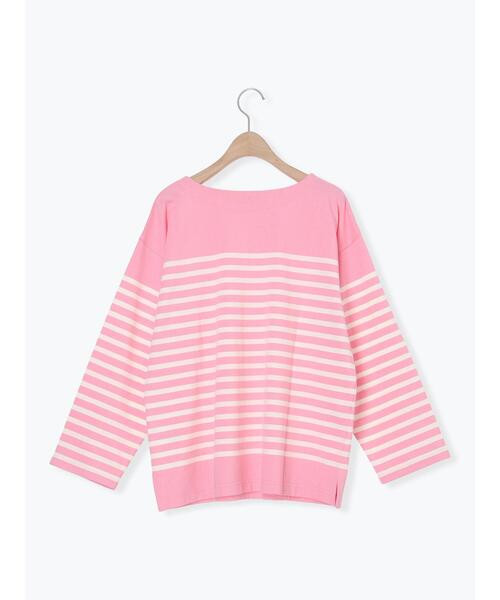 Samansa Mos2（サマンサ モスモス）の「パネルボーダーバスクシャツ（Tシャツ/カットソー・レディース・ブラック/イエロー/グレー/ピンク・F）」の16枚目の写真