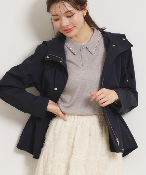 couture brooch（クチュールブローチ）の「【撥水・洗える】愛されマンパ（ブルゾン・レディース・ネイビー/アイボリー/サンドベージュ/オリーブ・40/38/36/42）」の14枚目の写真