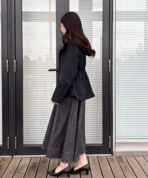 couture brooch（クチュールブローチ）の「【撥水・洗える】愛されマンパ（ブルゾン・レディース・ネイビー/アイボリー/サンドベージュ/オリーブ・40/38/36/42）」の17枚目の写真