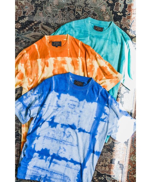 BEAMS PLUS(ビームスプラス)の「Crew Tee "Itajime Shibori"(Tシャツ/カットソー・メンズ・イエロー/サックスブルー/グリーン・X-LARGE/XX-LARGE/LARGE/MEDIUM/SMALL)」の4枚目の写真
