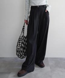 Rashik（ラシク）の「【Rashik】細ベルト付きセミワイドスラックス（スラックス）」
