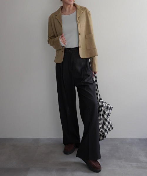Rashik(ラシク)の「【Rashik】細ベルト付きセミワイドスラックス(スラックス・レディース・ブラック/ベージュ/ピンク・S/M)」の16枚目の写真