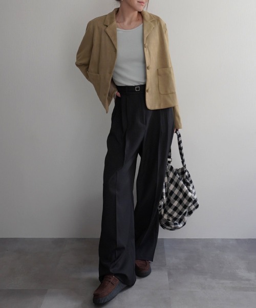 Rashik(ラシク)の「【Rashik】細ベルト付きセミワイドスラックス(スラックス・レディース・ブラック/ベージュ/ピンク・S/M)」の5枚目の写真