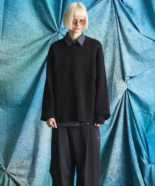 MAISON SPECIAL（メゾンスペシャル）の「《UNISEX》C/A Prime-Over Pullover Crew Neck Knit/C/Aプライムオーバープルオーバークルーネックニット【MAISON SPECIAL/メゾンスペシャル】（ニット/セーター・メンズ・ブラック/ラベンダー/ライトグリーン・0/1/2）」の20枚目の写真