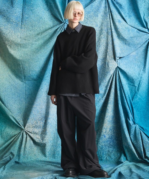 MAISON SPECIAL（メゾンスペシャル）の「《UNISEX》C/A Prime-Over Pullover Crew Neck Knit/C/Aプライムオーバープルオーバークルーネックニット【MAISON SPECIAL/メゾンスペシャル】（ニット/セーター・メンズ・ブラック/ラベンダー/ライトグリーン・0/1/2）」の9枚目の写真