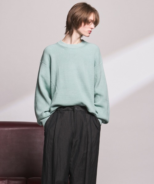 MAISON SPECIAL（メゾンスペシャル）の「《UNISEX》C/A Prime-Over Pullover Crew Neck Knit/C/Aプライムオーバープルオーバークルーネックニット【MAISON SPECIAL/メゾンスペシャル】（ニット/セーター・メンズ・ブラック/ラベンダー/ライトグリーン・0/1/2）」の11枚目の写真