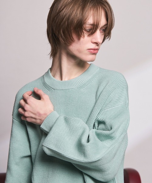 MAISON SPECIAL（メゾンスペシャル）の「《UNISEX》C/A Prime-Over Pullover Crew Neck Knit/C/Aプライムオーバープルオーバークルーネックニット【MAISON SPECIAL/メゾンスペシャル】（ニット/セーター・メンズ・ブラック/ラベンダー/ライトグリーン・0/1/2）」の14枚目の写真