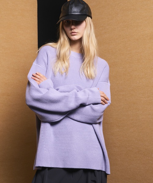 MAISON SPECIAL（メゾンスペシャル）の「《UNISEX》C/A Prime-Over Pullover Crew Neck Knit/C/Aプライムオーバープルオーバークルーネックニット【MAISON SPECIAL/メゾンスペシャル】（ニット/セーター・メンズ・ブラック/ラベンダー/ライトグリーン・0/1/2）」の18枚目の写真