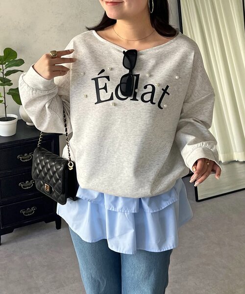 prose verse（プロズヴェール）の「ランダムパールロゴスウェット（スウェット・レディース・ライトグレー/ブラック/ピンク・FREE）」の2枚目の写真