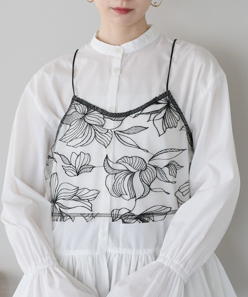 セール】花柄刺繍チュールビスチェ（キャミソール）｜r.（アールドット